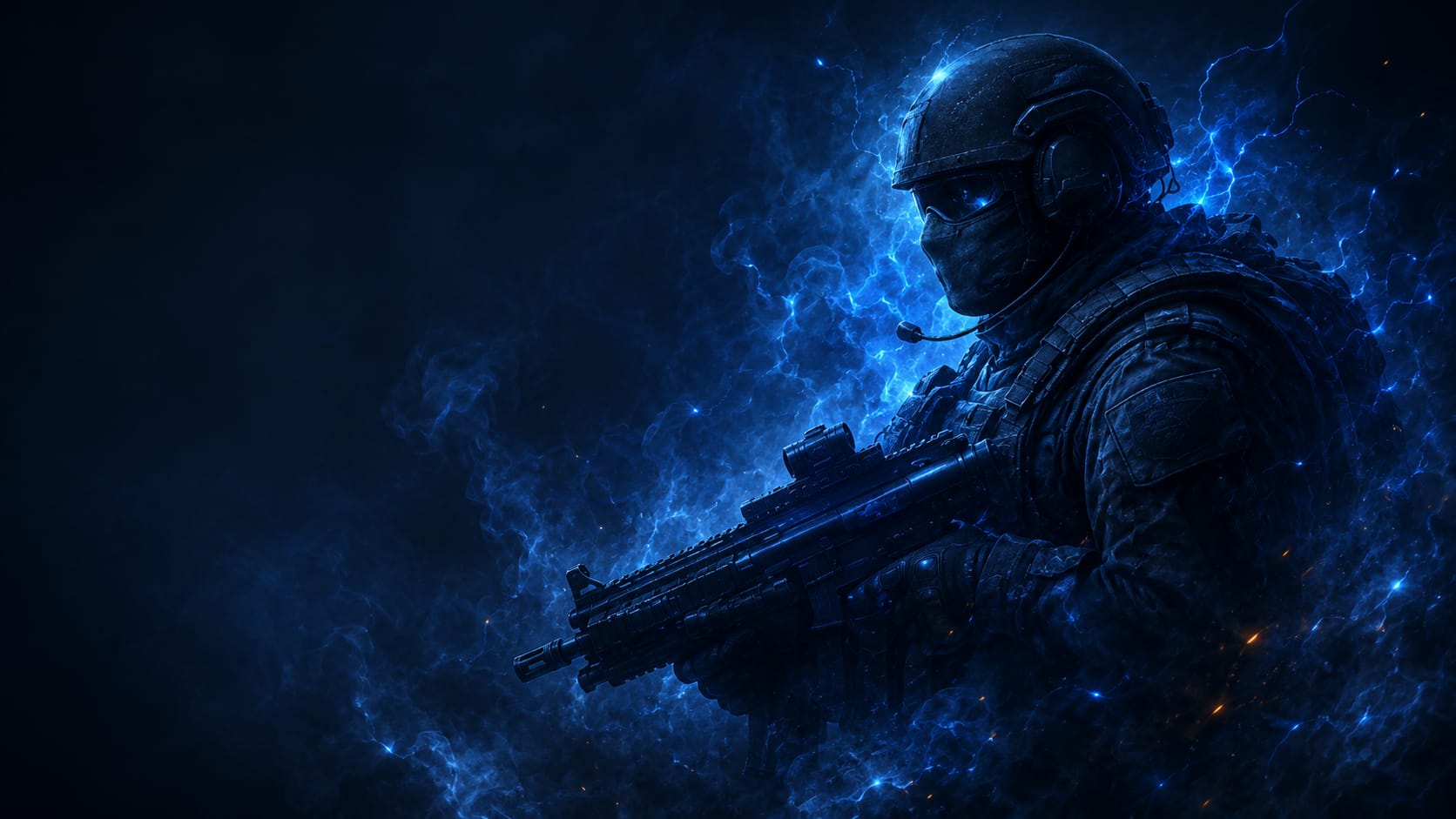Tactical soldier in urban combat environment
